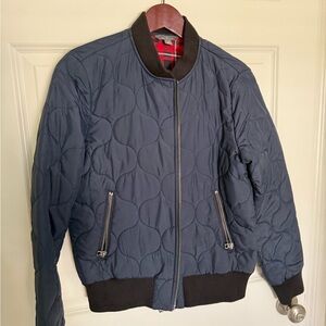 L.L. Bean Blue Quilted Bomber Jacket